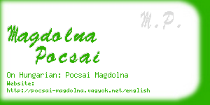 magdolna pocsai business card